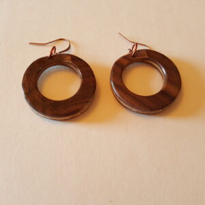 Walnut Loop Wood Earrings (20-11)