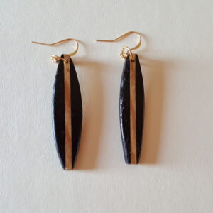 2″ Black Wood Earrings (20-10)